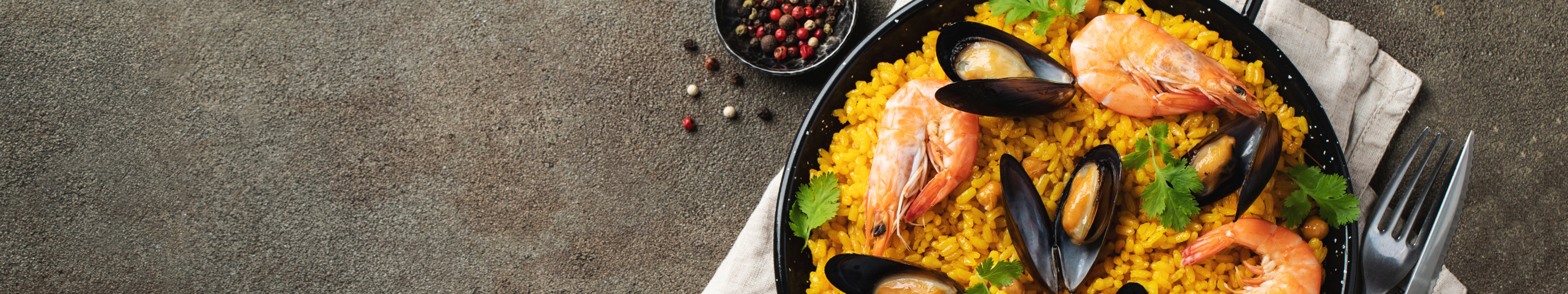 Spanish seafood paella