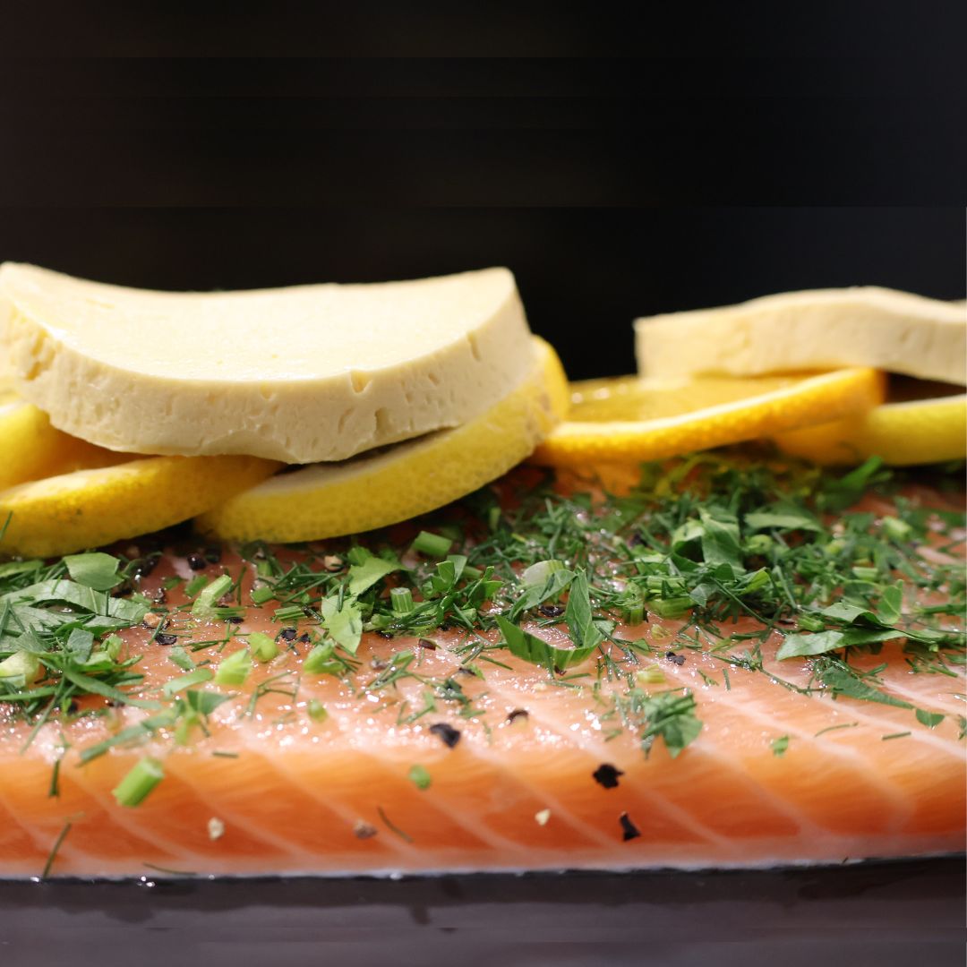 SALMON WITH DILL, PARSLEY, ORANGE, LEMON & MAPLE BUTTER FOR CHRISTMAS BY STEVE COSTIS SEAFOOD 