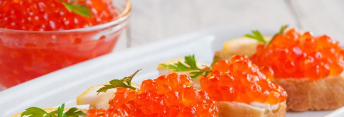 Luxury salmon caviar