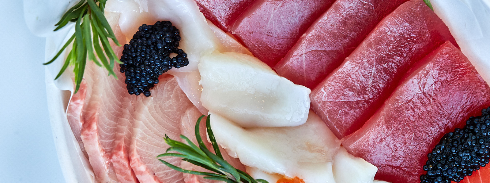 Cold Sashimi Platter- Steve Costi Seafood with scallops, salmon, tuna and kingfish