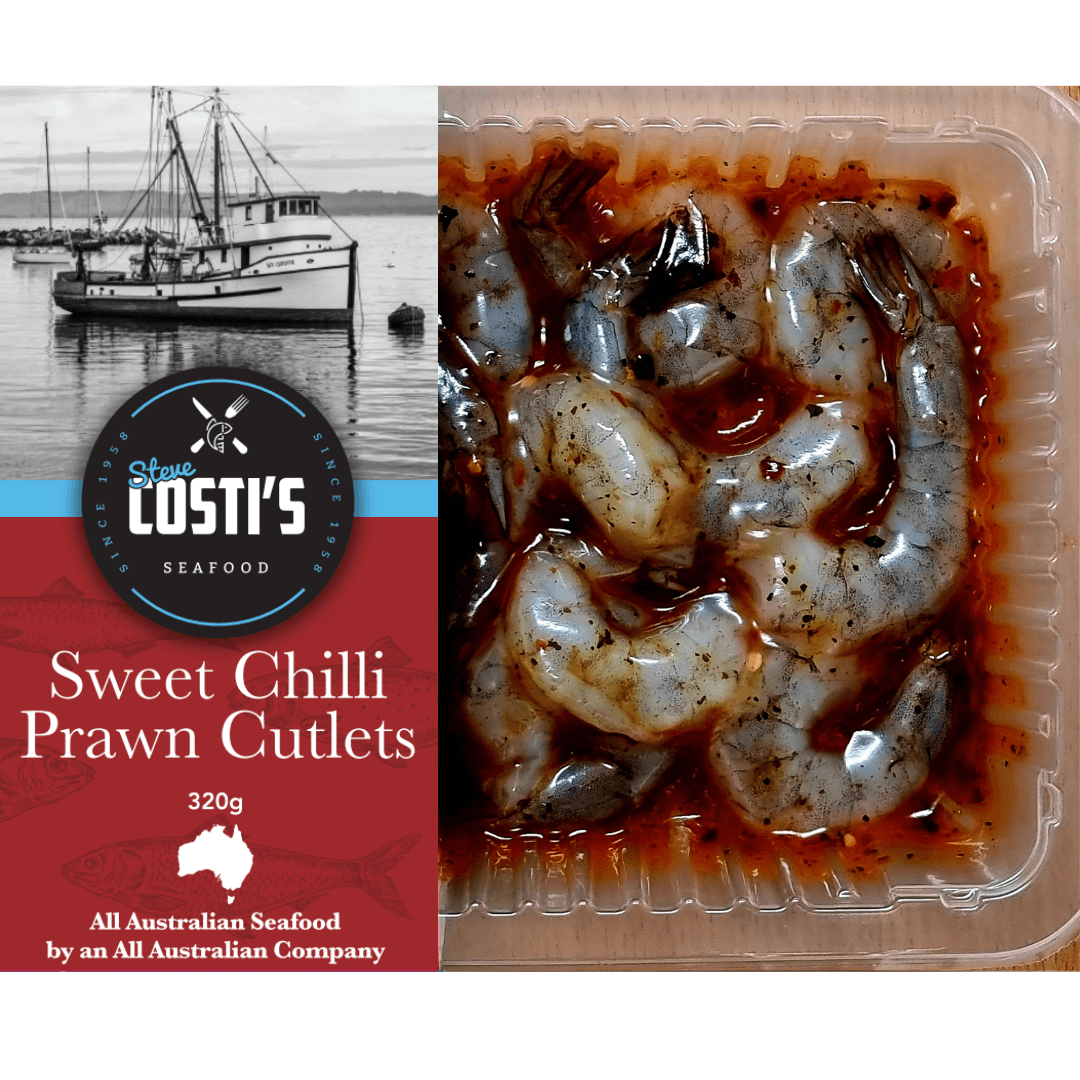 Sweet Chilli Prawn Cutlets 320g from Steve Costis seafood