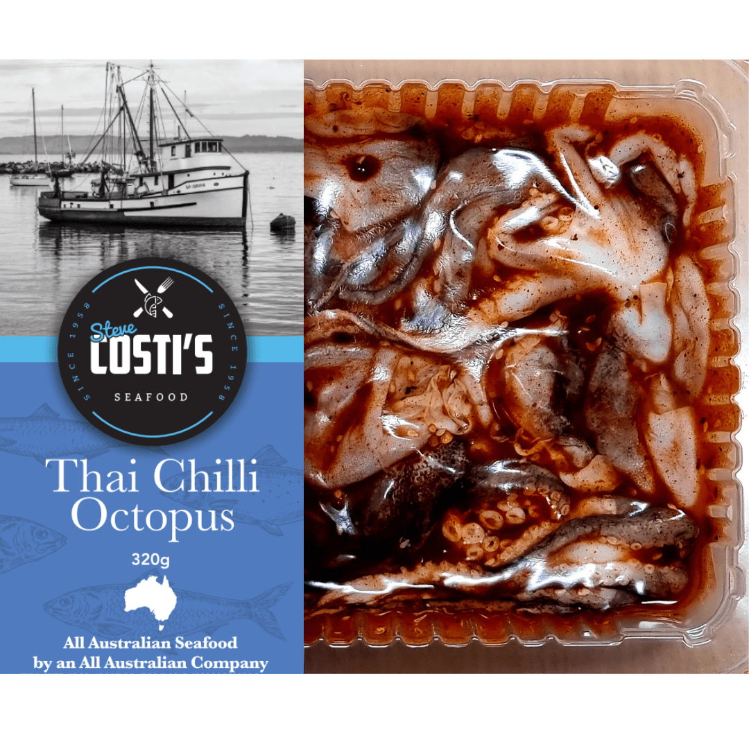 Thai Chilli Octopus tray Steve Costis Seafood